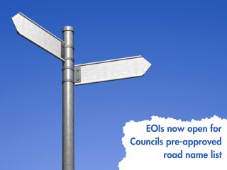 EOI OPEN FOR PRE APPROVED ROAD NAMES LIST